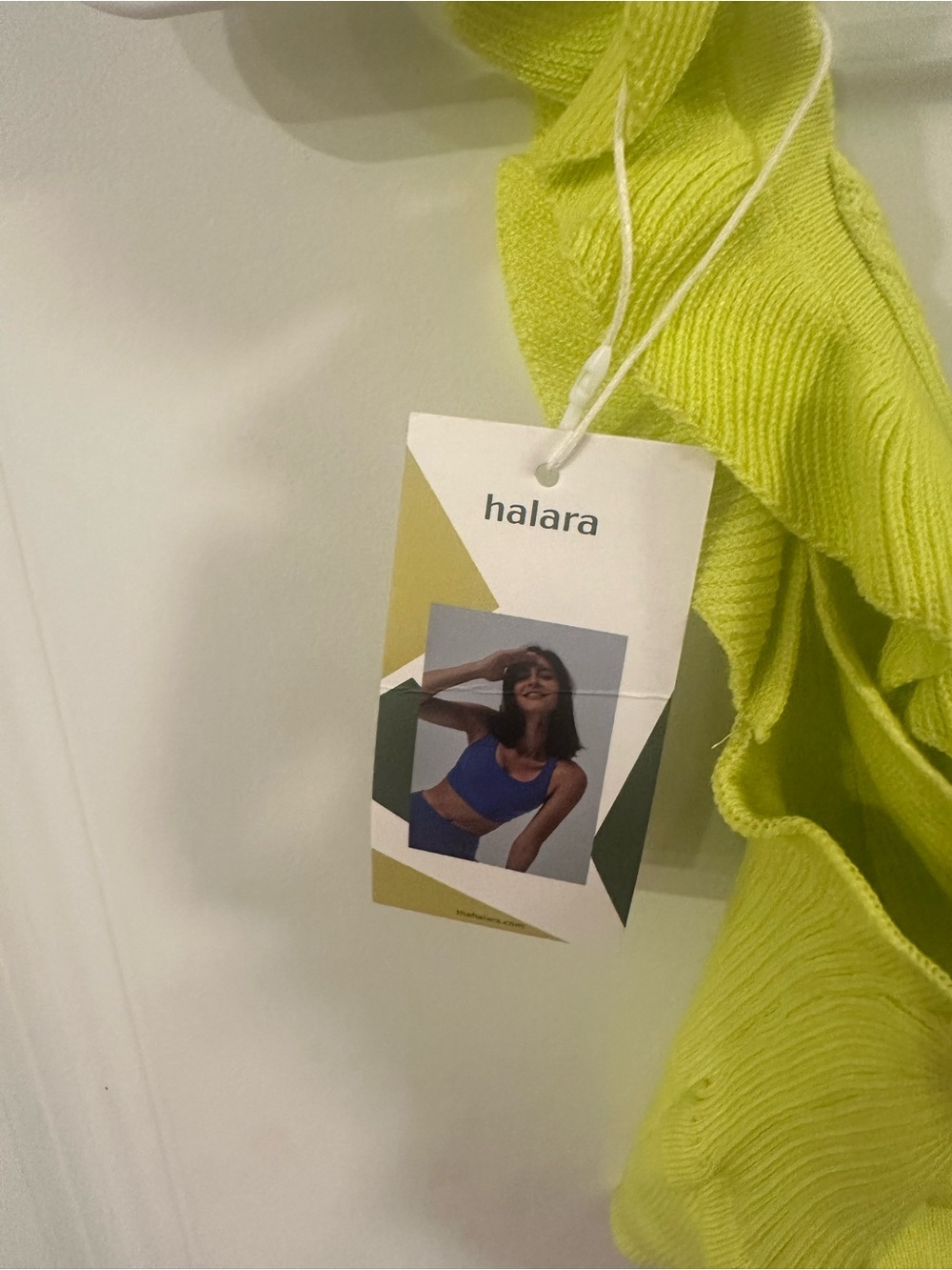 HALARA Lime Sherbet Ruffle Knit Tank